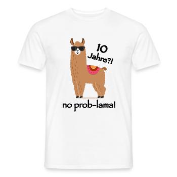 ten years?! No Prob-lama! - Men's T-Shirt - white - Front - AI Model Male 178 dark (178cm)