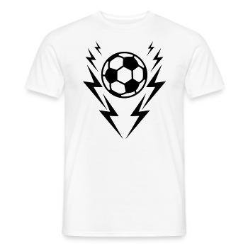 Fussball Blitze Donner Fußball - Männer T-Shirt - Weiß - Vorne - AI Model Male 178 dark (178cm)
