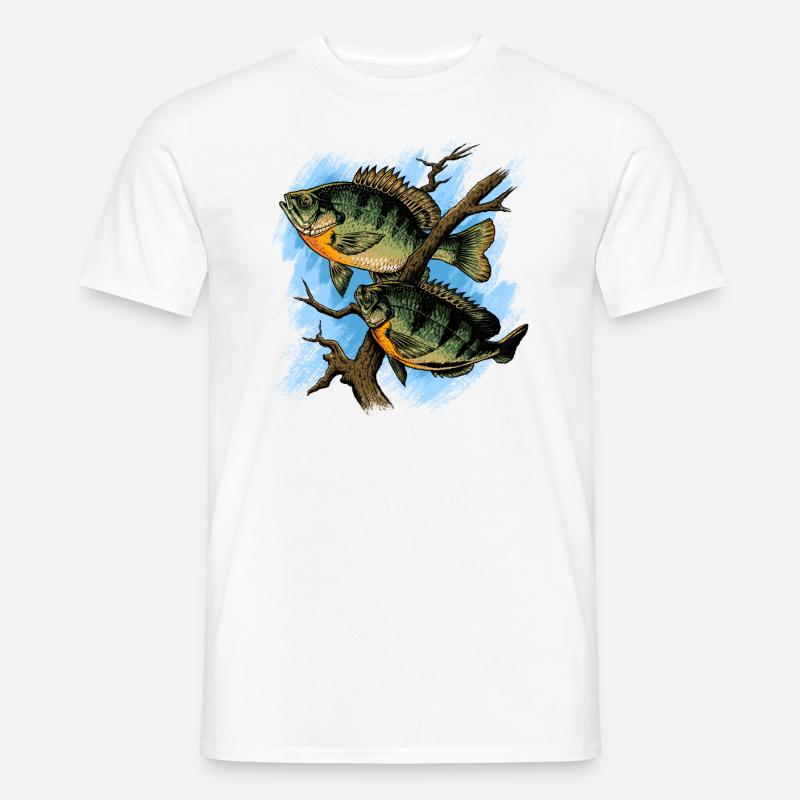 Bluegill Illustration Angeln Pullover Design - Männer T-Shirt - Weiß