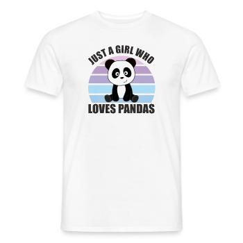 Just a Girl who loves Pandas mignons animaux - T-shirt homme - blanc - Devant - AI Model Male 178 dark (178cm)