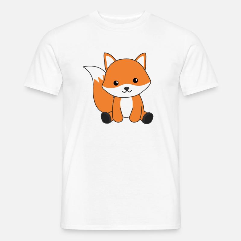 Fuchs süßes Waldtier Füchse Rotfuchs - Männer T-Shirt - Weiß