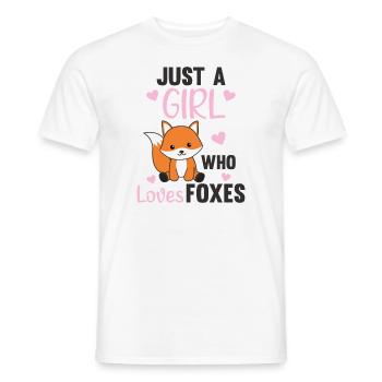 Only a girl the fox loves fox - Men's T-Shirt - white - Front - AI Model Male 178 dark (178cm)