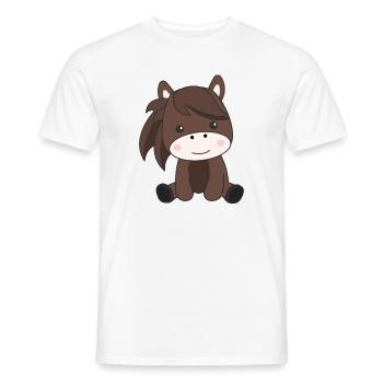 Horse sweet pony horses rider children - Men's T-Shirt - white - Front - AI Model Male 178 dark (178cm)