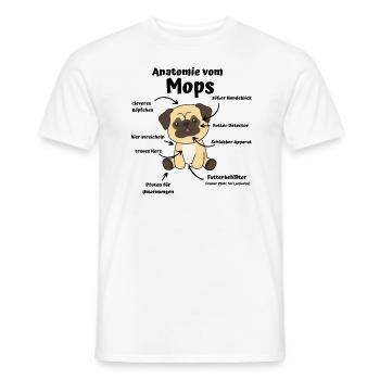 Anatomie eines Mops süße Hunde lustiger Welpe - Männer T-Shirt - Weiß - Vorne - AI Model Male 178 dark (178cm)