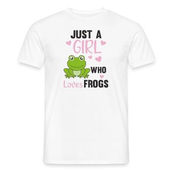 Just a girl who loves Frogs süßer Frosch - Männer T-Shirt - Weiß - Vorne - AI Model Male 178 dark (178cm)