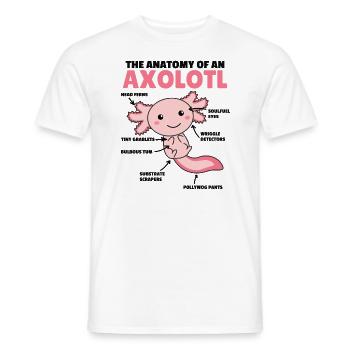 Axolotl Explanation Anatomy of an Axolotl - Men's T-Shirt - white - Front - AI Model Male 178 dark (178cm)