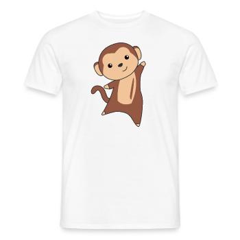 Monkey cute animals in the jungle funny monkeys - Men's T-Shirt - white - Front - AI Model Male 178 dark (178cm)