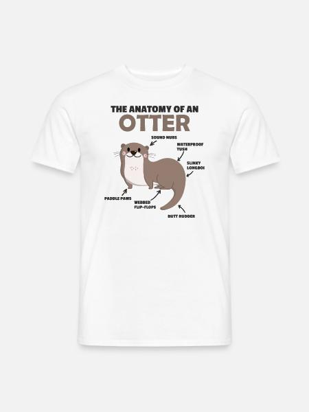 dolce Lontra Spiegazione Anatomia di una lontra - T-shirt uomo - bianco