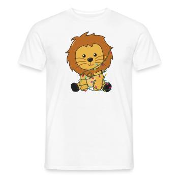Lion Noël neige hiver animaux lions - T-shirt homme - blanc - Devant - AI Model Male 178 dark (178cm)