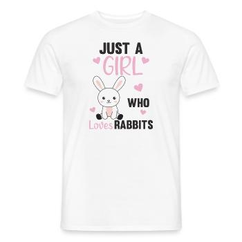 Juste une fille qui aime le lièvre - lapin mignon - T-shirt homme - blanc - Devant - AI Model Male 178 dark (178cm)