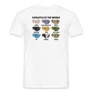 Axolotls aus der Welt süße Tiere Axolotl Arten - Männer T-Shirt - Weiß - Vorne - AI Model Male 178 dark (178cm)