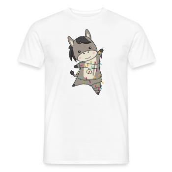 Donkeys Christmas Donkeys Winter Animals - Men's T-Shirt - white - Front - AI Model Male 178 dark (178cm)