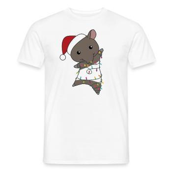 Tapir Christmas Tapir Winter Animals - Men's T-Shirt - white - Front - AI Model Male 178 dark (178cm)