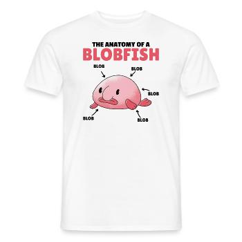Blobfish Explanation Anatomy of an Blobfish - Men's T-Shirt - white - Front - AI Model Male 178 dark (178cm)