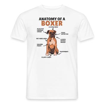 Anatomie d’un boxeur mignon chiot chien - T-shirt homme - blanc - Devant - AI Model Male 178 dark (178cm)