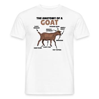 Explication de l’anatomie d’une chèvre mignonne - T-shirt homme - blanc - Devant - AI Model Male 178 dark (178cm)