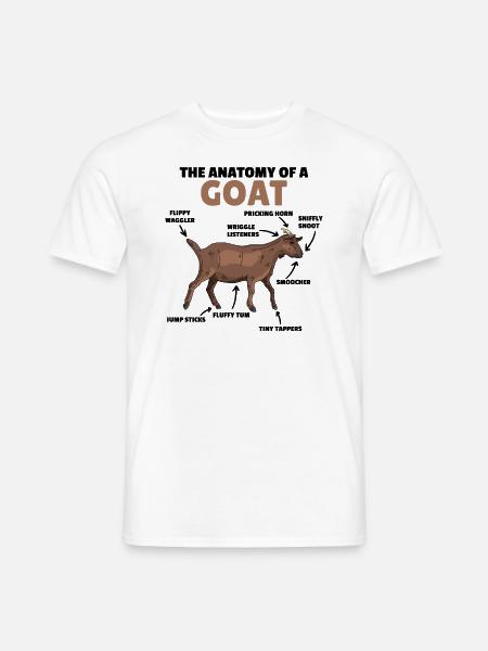 Anatomie einer Ziege süße Ziegen Erklärung - Männer T-Shirt - Weiß