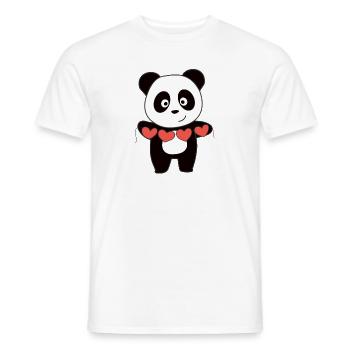 Panda pour la Saint-Valentin doux animaux avec des cœurs - T-shirt homme - blanc - Devant - AI Model Male 178 dark (178cm)