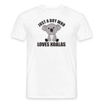 Seulement un garçon qui aime les koalas - koala doux - T-shirt homme - blanc - Devant - AI Model Male 178 dark (178cm)