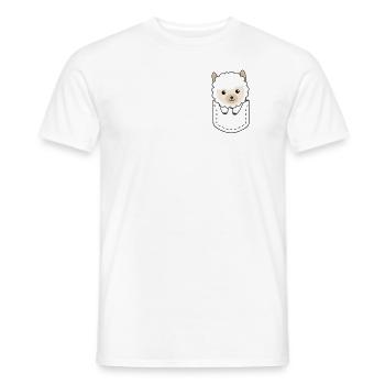 Alpaga en poche mignons alpagas en poche poitrine - T-shirt homme - blanc - Devant - AI Model Male 178 dark (178cm)