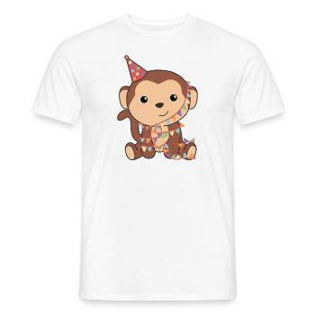 Singe pour anniversaire pour les enfants un anniversaire - T-shirt homme - blanc - Devant - AI Model Male 178 dark (178cm)