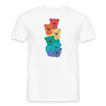 Drapeau arc-en-ciel Gay Pride LGBTQ Ours mignon Ours - T-shirt homme - blanc - Devant - AI Model Male 178 dark (178cm)