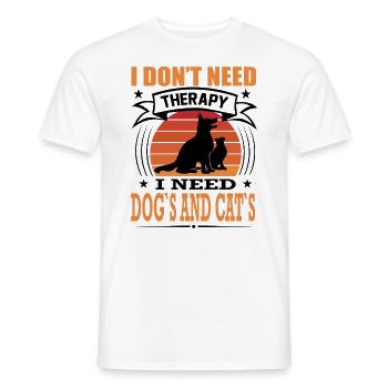 J'ai besoin de chiens et de chats - T-shirt homme - blanc - Devant - AI Model Male 178 dark (178cm)