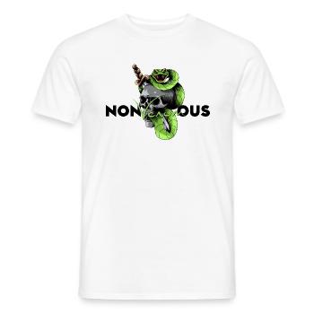 Skull with snake - Men's T-Shirt - white - Front - AI Model Male 178 dark (178cm)