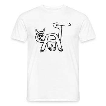 Chat Cat Lettres Animal - T-shirt homme - blanc - Devant - AI Model Male 178 dark (178cm)