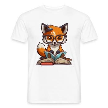 Renard livresque - T-shirt homme - blanc - Devant - AI Model Male 178 dark (178cm)