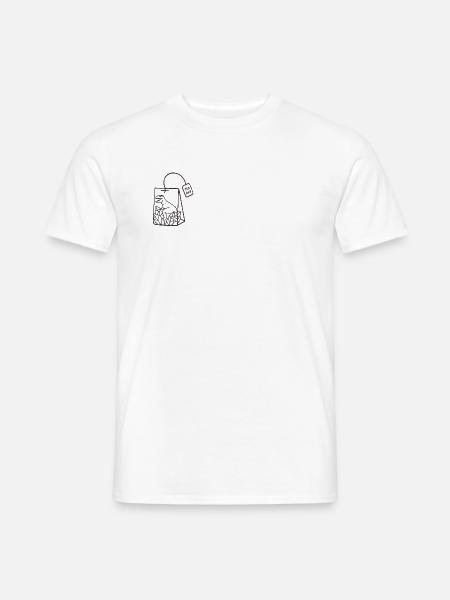Dinosaurier Teebeutel Design - Männer T-Shirt - Weiß