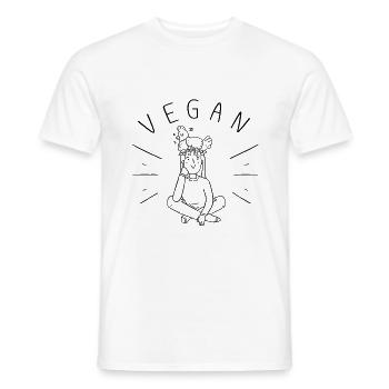 vegan mädchen huhn veganerin frau - Männer T-Shirt - Weiß - Vorne - AI Model Male 178 dark (178cm)