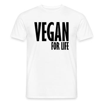 Vegan For Life - Männer T-Shirt - Weiß - Vorne - AI Model Male 178 dark (178cm)