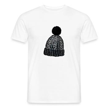 Winter cap wool cap bobble hat - Men's T-Shirt - white - Front - AI Model Male 178 dark (178cm)