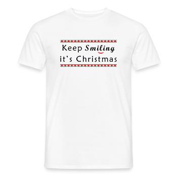 Keep Smiling It's Christmas Christmas Gift - Men's T-Shirt - white - Front - AI Model Male 178 dark (178cm)