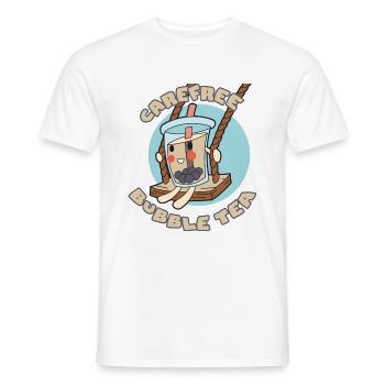 Thé aux bulles sans soucis - T-shirt homme - blanc - Devant - AI Model Male 178 dark (178cm)
