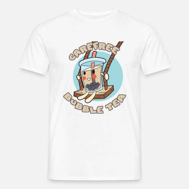 Sorgloser Bubble Tea - Männer T-Shirt - Weiß