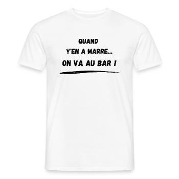 Quand y'en a marre... On va au bar ! - T-shirt homme - blanc - Devant - AI Model Male 178 dark (178cm)