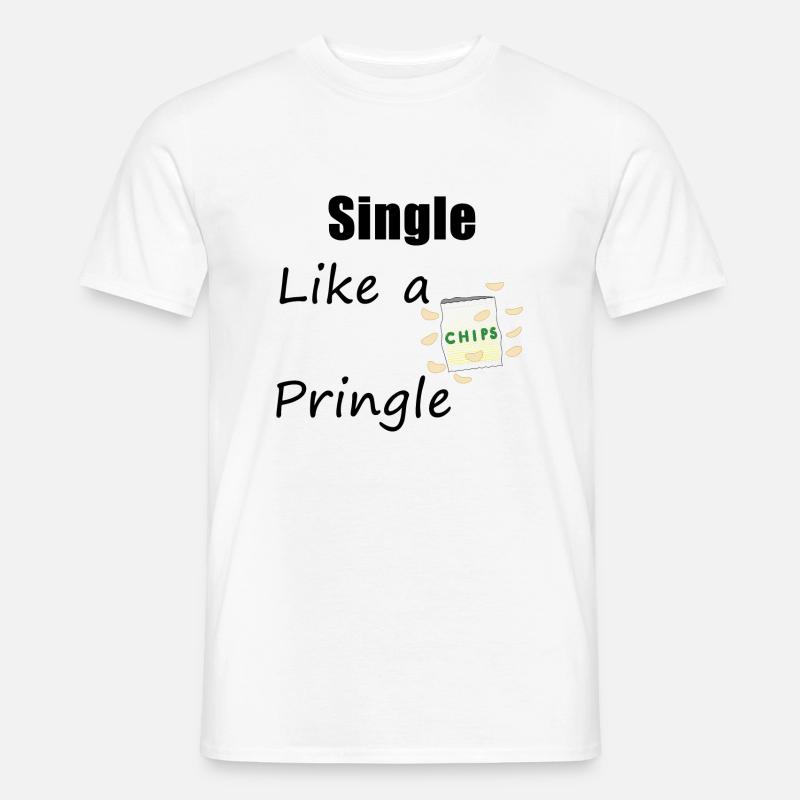 Single like a pringle funny sayings chips - Men's T-Shirt - white