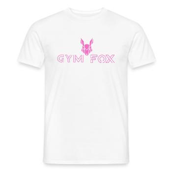 GYM FOX - Motivating Fitness And Workout Designs - Men's T-Shirt - white - Front - AI Model Male 178 dark (178cm)