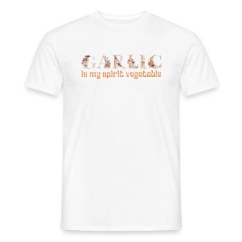 GARLIC IS MY SPIRIT VEGETABLE - Men's T-Shirt - white - Front - AI Model Male 178 dark (178cm)