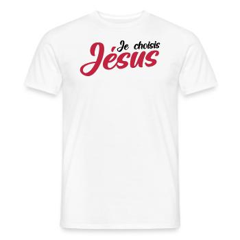Je choisis Jésus - T-shirt homme - blanc - Devant - AI Model Male 178 dark (178cm)