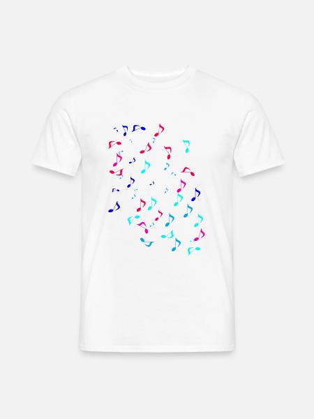 Noten, Musik, bunte Noten - Männer T-Shirt - Weiß