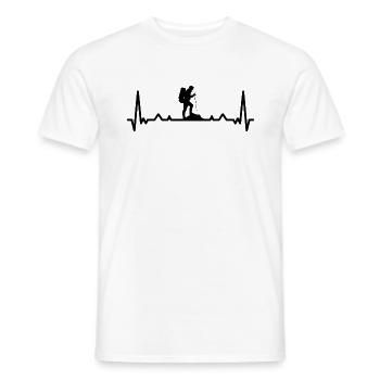Hiking heartbeat ECG - Men's T-Shirt - white - Front - AI Model Male 178 dark (178cm)