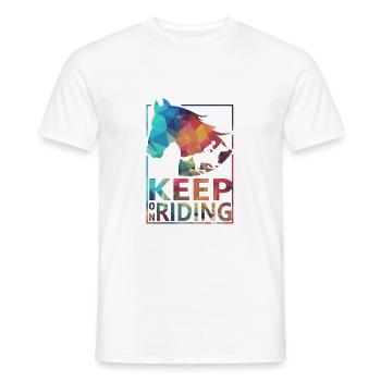 Chevaux à cheval - T-shirt homme - blanc - Devant - AI Model Male 178 dark (178cm)