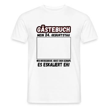 Mein 24. Geburtstag Gästebuch 24 Jahre - Männer T-Shirt - Weiß - Vorne - AI Model Male 178 dark (178cm)