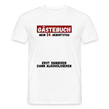 Gästebuch Zum 24. Geburtstag Glückwunsch Zu 24 - Männer T-Shirt - Weiß - Vorne - AI Model Male 178 dark (178cm)