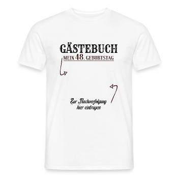 48 Jahre Gästebuch 48. Geburtstag Nachverfolgung - Männer T-Shirt - Weiß - Vorne - AI Model Male 178 dark (178cm)