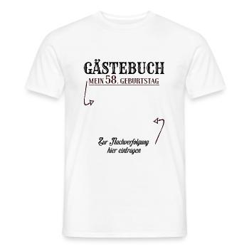 58 Jahre Gästebuch 58. Geburtstag Nachverfolgung - Männer T-Shirt - Weiß - Vorne - AI Model Male 178 dark (178cm)