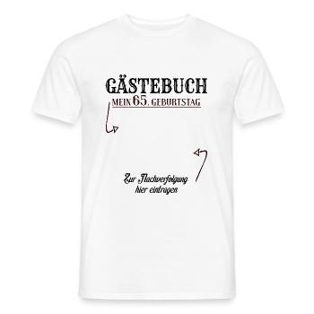 65 Jahre Gästebuch 65. Geburtstag Nachverfolgung - Männer T-Shirt - Weiß - Vorne - AI Model Male 178 dark (178cm)